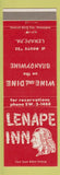 Matchbook Cover - Lenape Inn Lenape PA