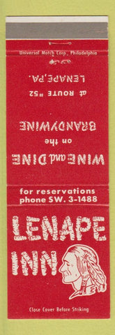 Matchbook Cover - Lenape Inn Lenape PA