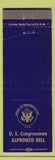 Matchbook Cover - United States Congress Alphonzo Bell CA California