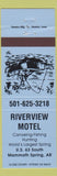 Matchbook Cover - Riverview Motel Mammoth Spring AR