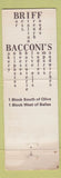 Matchbook Cover - Briff Bacconi's ST Louis? MO WEAR