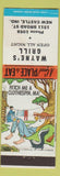 Matchbook Cover - Wayne's Grill New Castle IN hillbilly Skunk