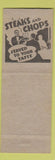 Matchbook Cover - Wayne's Grill New Castle IN hillbilly Skunk
