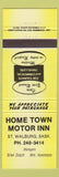 Matchbook Cover - Home Town Motor Inn St Walburg SK yellow