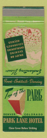 Matchbook Cover - Top of the Park Park Lane Hotel Denver Colorado