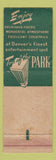 Matchbook Cover - Top of the Park Park Lane Hotel Denver Colorado