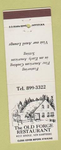 Matchbook Cover - Old Forge Restaurant West Rindge NH