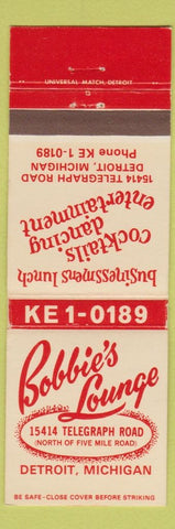 Matchbook Cover - Bobbie's Lounge Detroit MI