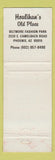 Matchbook Cover - Houlihan's Old Place Phoenix AZ WORN girlie