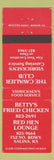 Matchbook Cover - Betty's Fried Chicken Salina KS Cavalier Club
