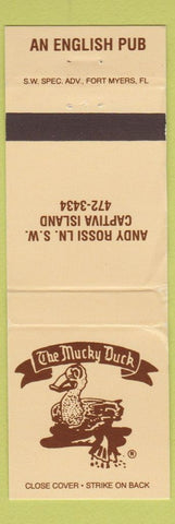 Matchbook Cover - Mucky Duck English Pub Captiva Island WORN