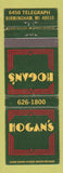 Matchbook Cover - Hogan's Birmingham MI