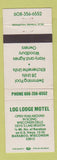 Matchbook Cover - Log Lodge Motel Baraboo WI