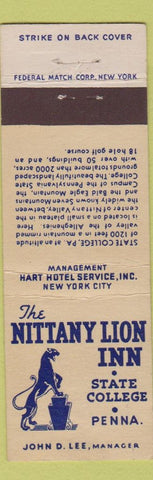 Matchbook Cover - Nittany Lion Inn State College PA Federal