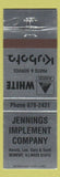 Matchbook Cover - Argo White Kubota Tractors Bement IL