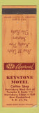 Matchbook Cover - Keystone Motel New Cumberland PA