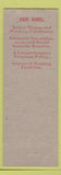 Matchbook Cover - Glass Ceramic Silica Union Columbus OH Rear Action