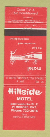 Matchbook Cover - Hillside Motel Pembroke ON