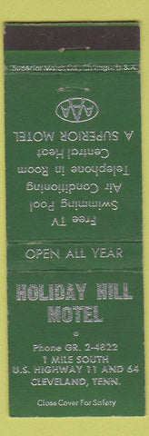 Matchbook Cover - Holiday Hill Motel Cleveland TN