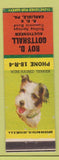 Matchbook Cover Roy D Gottshall Auctioneer Carlisle PA Wire Haired Terrier WORN