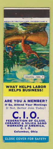 Matchbook Cover - Glass Ceramic Silica Union Columbus OH Fighter