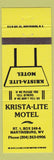 Matchbook Cover - Krista Lite Motel Martinsburg WV