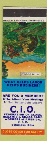Matchbook Cover - Glass Ceramic Silica Union Columbus OH Defense