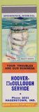 Matchbook Cover - Hoover McCullough Service Hagerstown MD Yankee Clipper