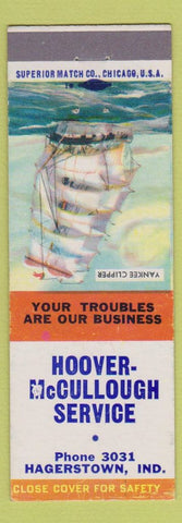 Matchbook Cover - Hoover McCullough Service Hagerstown MD Yankee Clipper