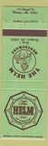 Matchbook Cover - Helm Restaurant Bangor ME
