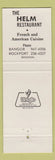 Matchbook Cover - Helm Restaurant Bangor ME