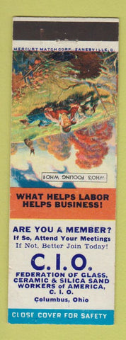 Matchbook Cover - Glass Ceramic Silica Union Columbus OH Fooling Who? WEAR