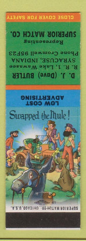 Matchbook Cover - DJ Dave Butler Superior Match Syracuse IN hillbilly