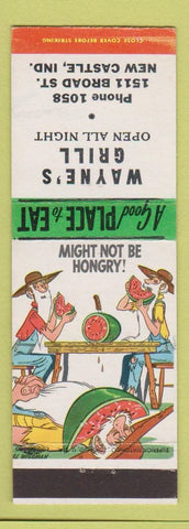 Matchbook Cover - Wayne's Grill New Castle IN hillbilly watermelon