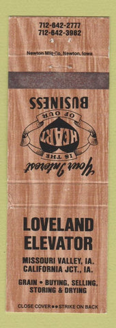 Matchbook Cover - Loveland Elevator Missouri Valley California Junction IA grain