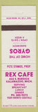 Matchbook Cover - Rex Cafe Kalamazoo MI