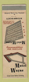Matchbook Cover - Motel Wayne Fort Wayne IN
