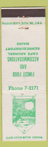 Matchbook Cover - Green Heron Inn Cape Arundel Kennebunkport ME