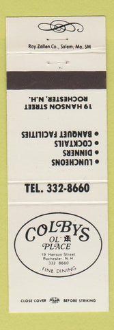 Matchbook Cover - Colby's Ol Place Restaurant Rochester NH