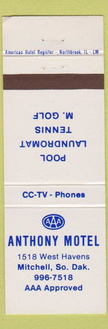 Matchbook Cover - Anthony Motel Mitchell SD
