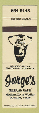 Matchbook Cover - Jorge's Mexican Cafe Odessa TX girlie peach