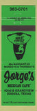 Matchbook Cover - Jorge's Mexican Cafe Odessa TX girlie green