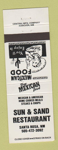 Matchbook Cover - Sun and Sand Restaurant Santa Rosa NM