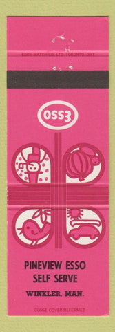Matchbook Cover - Pineview Esso oil gas Winkler MB pink