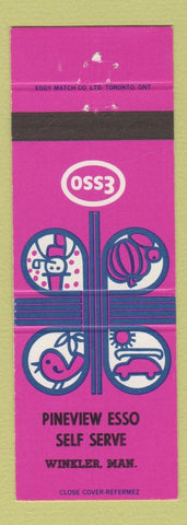 Matchbook Cover - Pineview Esso oil gas Winkler MB purple