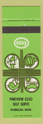 Matchbook Cover - Pineview Esso oil gas Winkler MB green
