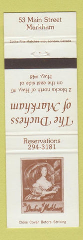 Matchbook Cover - Duchess of Markham Restaurant ON