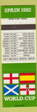 Matchbook Cover - Spain 1982 Soccer World Cup Football