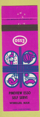 Matchbook Cover - Pineview Esso oil gas Winkler MB purple