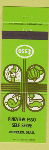 Matchbook Cover - Pineview Esso oil gas Winkler MB green